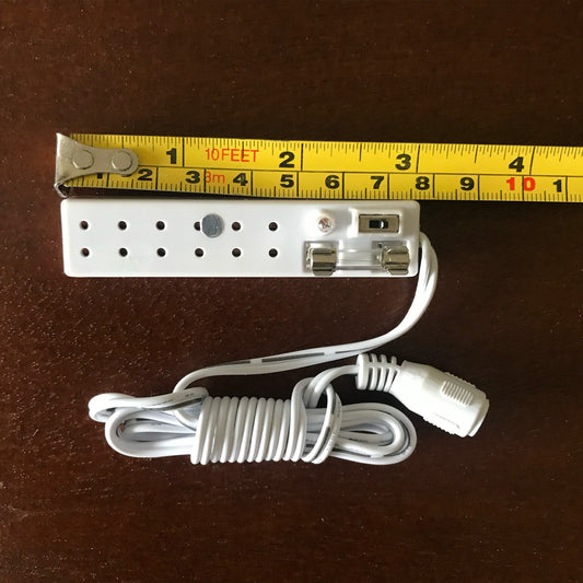 6 Socket Power Strip Miniature Lighting Accessory with On/off switch  and fuse for 1:12 dollhouse miniature