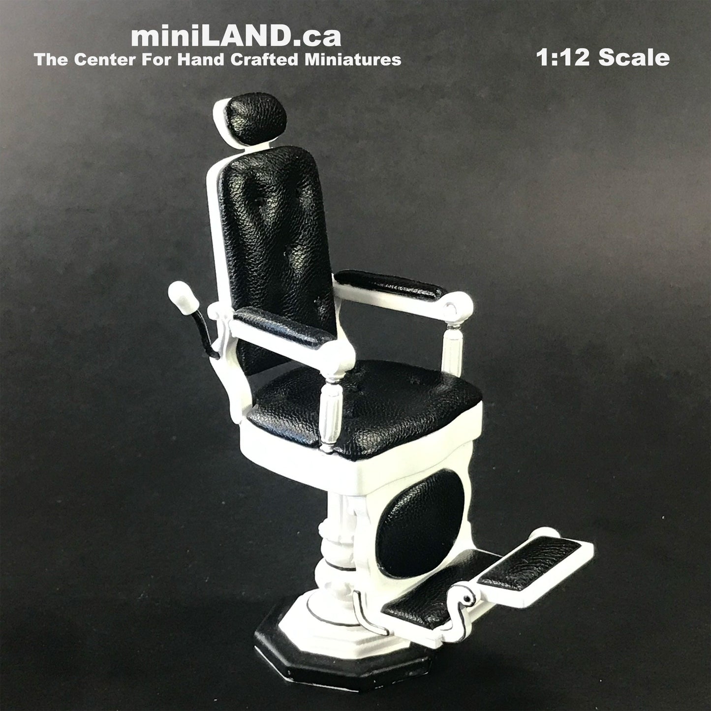 Dentist clinic dollhouse miniature 1:12 quality wood white chair barber and sink