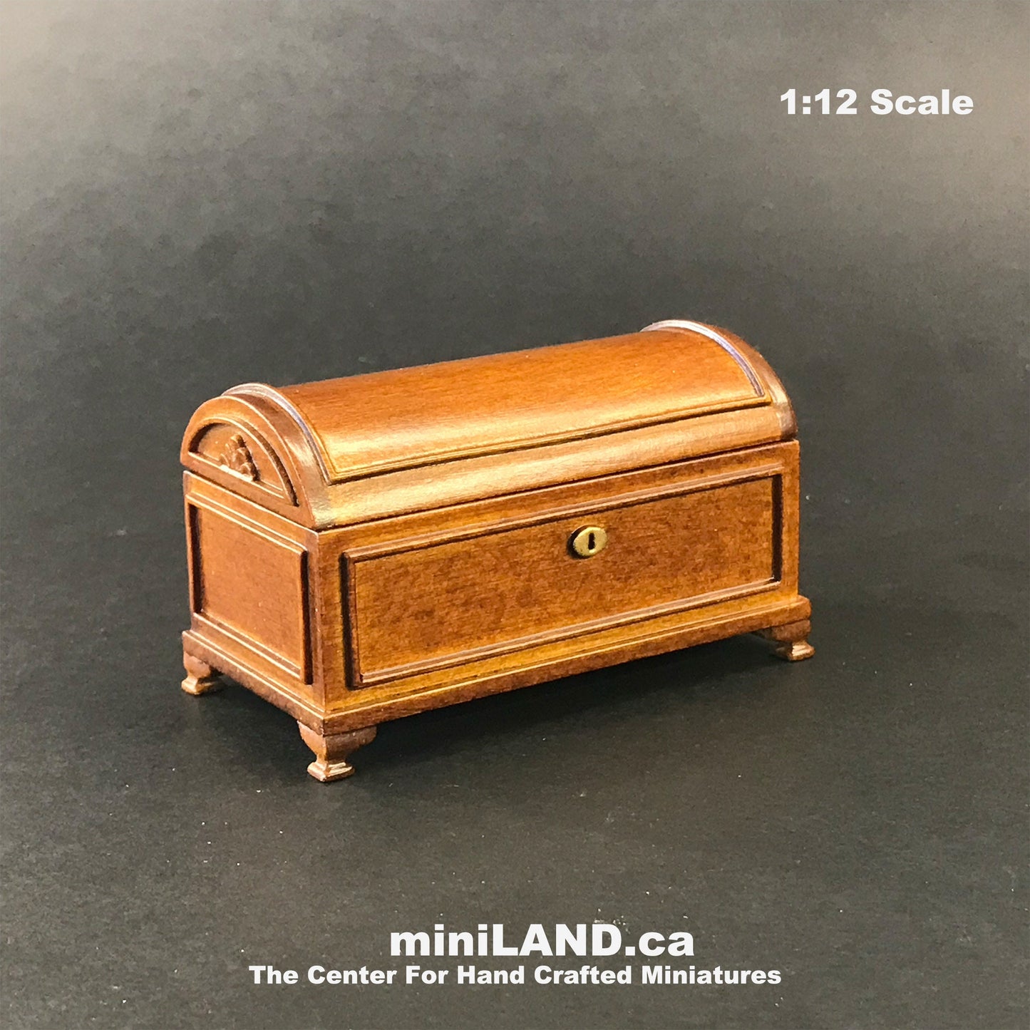 Humpback Chest dollhouse miniature 1" scale walnut wood Y3992 WN