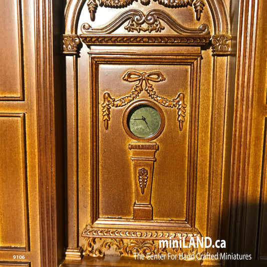 MANOR Panneau mural d'horloge fonctionnel de 17,5 cm de large, miniature pour maison de poupée à l'échelle 1:12