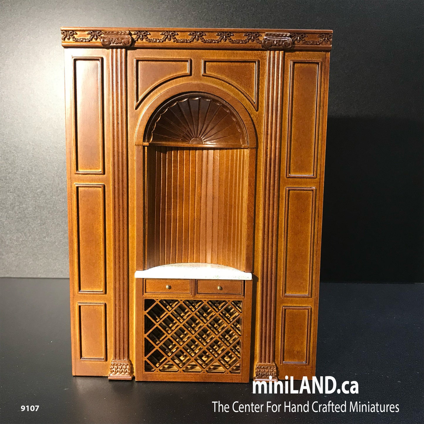 MANOR Bar wall panel unit 6.9" wide dollhouse miniature 1:12 scale