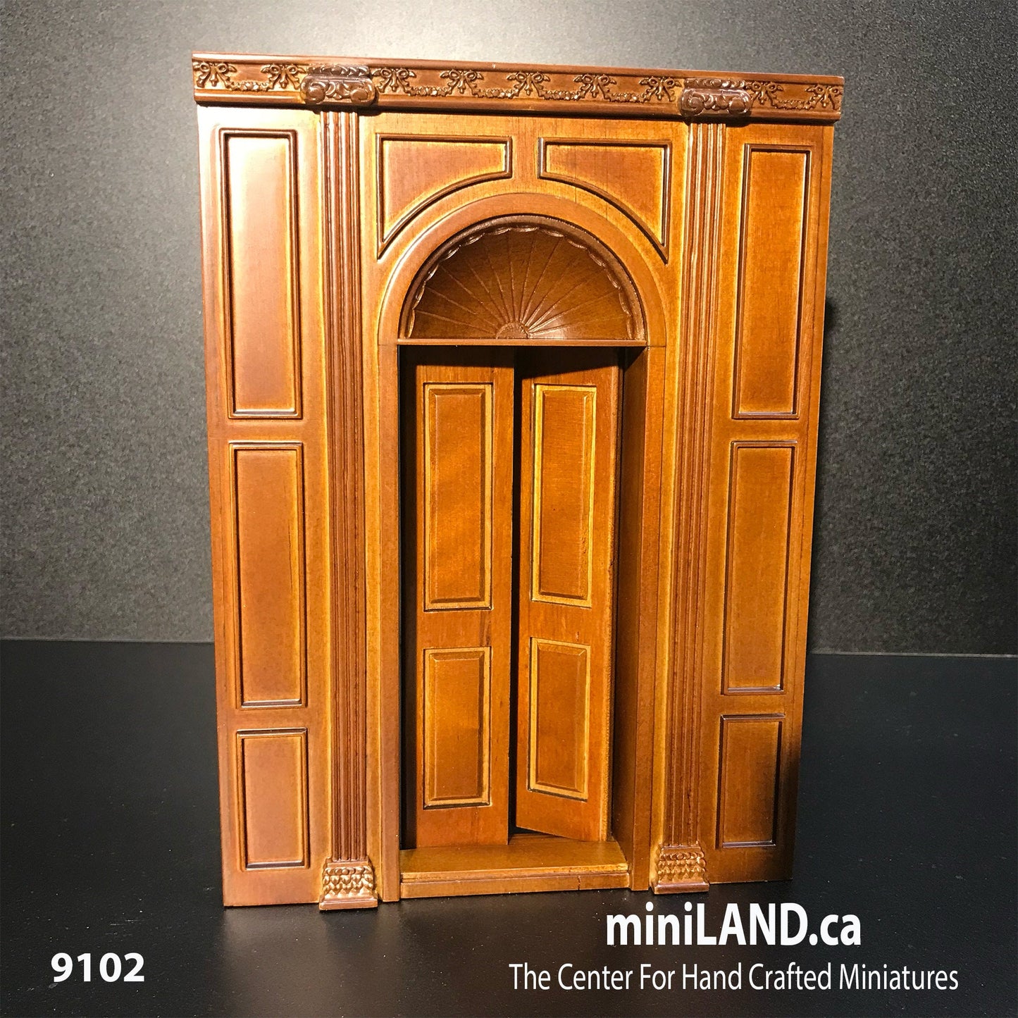 MANOR Door unit Dollhouse miniature furniture wall panel roombox 6.9"W 1:12 Scale
