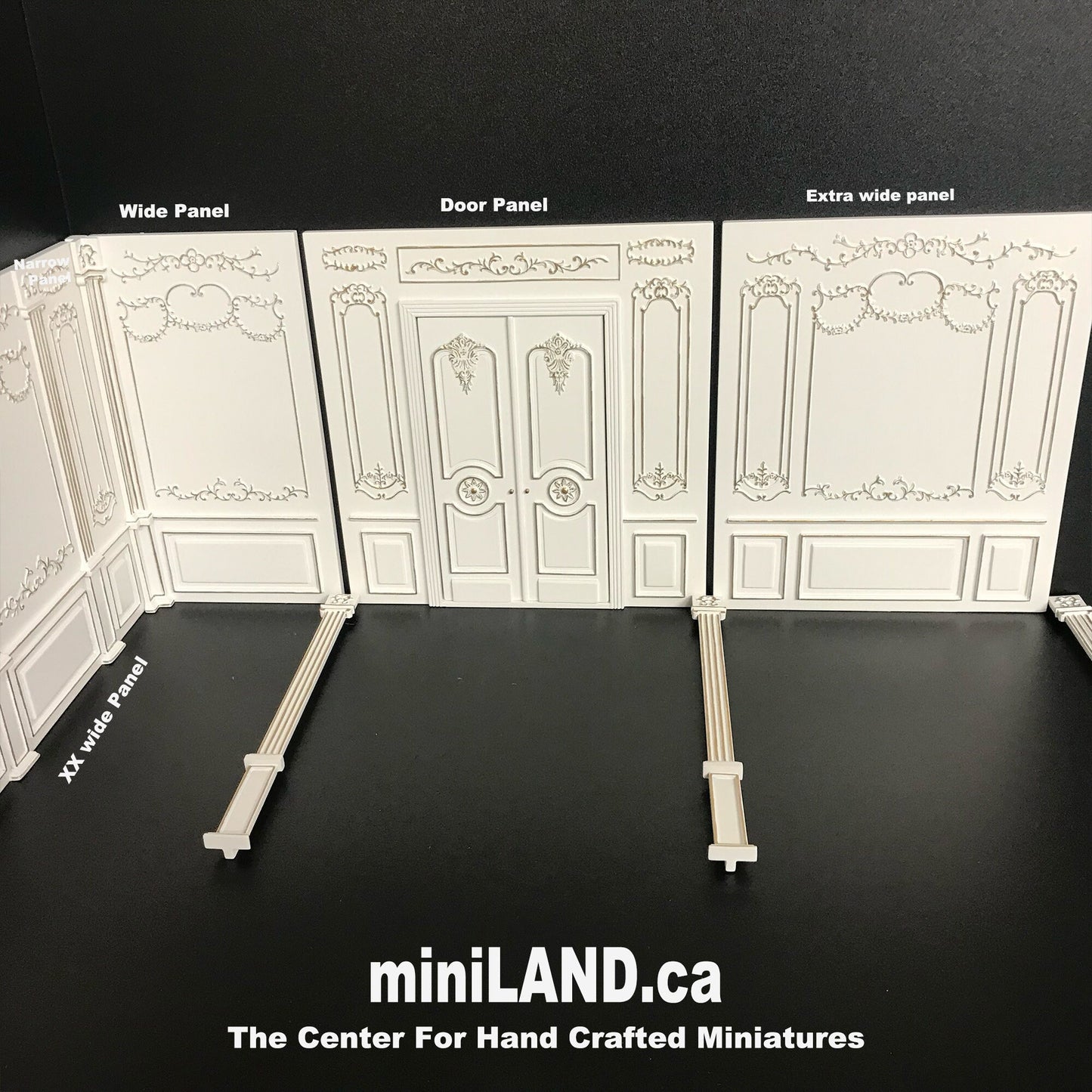 French Royal Paneling line White 1:12 scale Build a Room Using wall panels Components - top quality