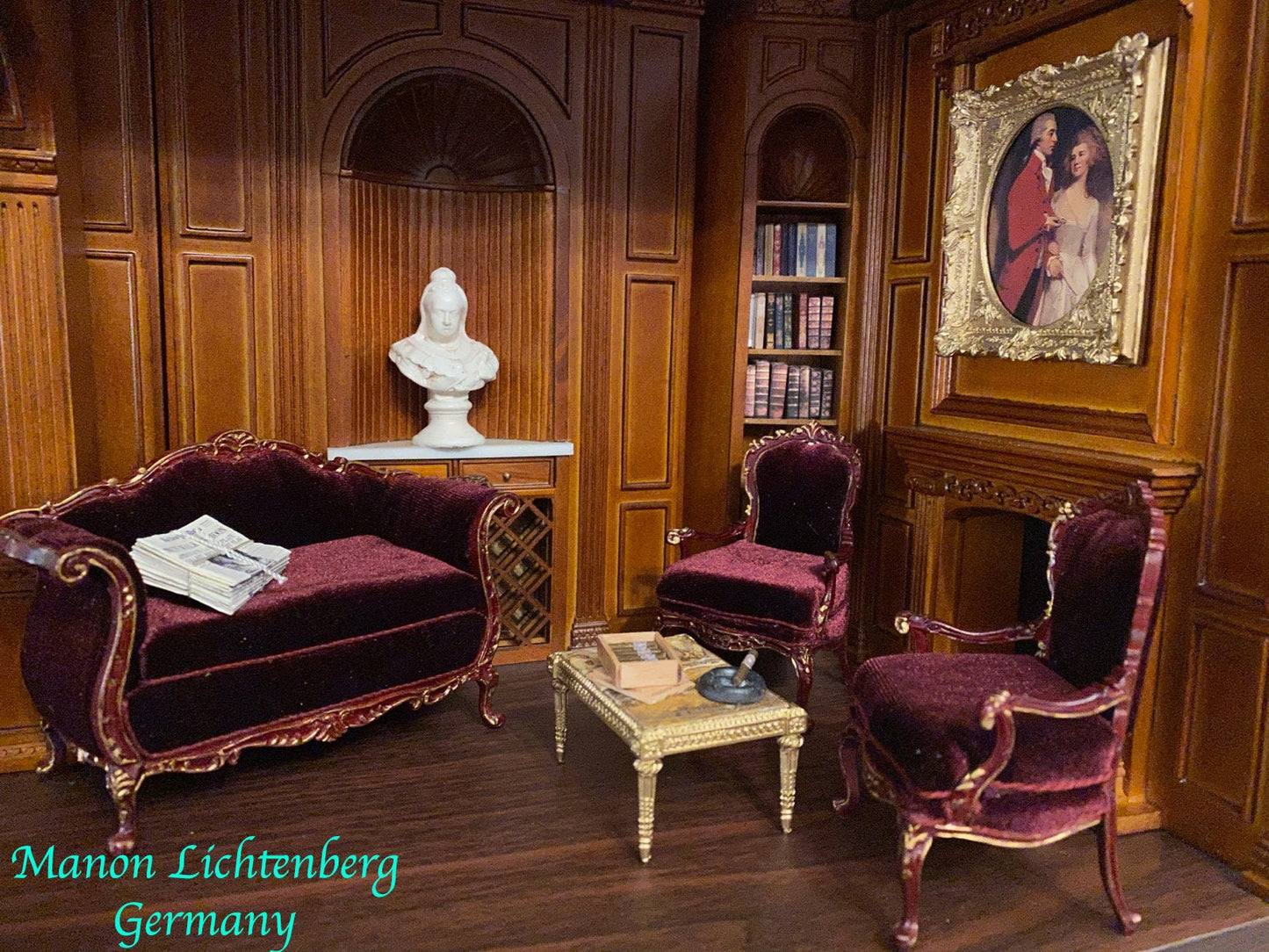 MANOR Bar wall panel unit 6.9" wide dollhouse miniature 1:12 scale