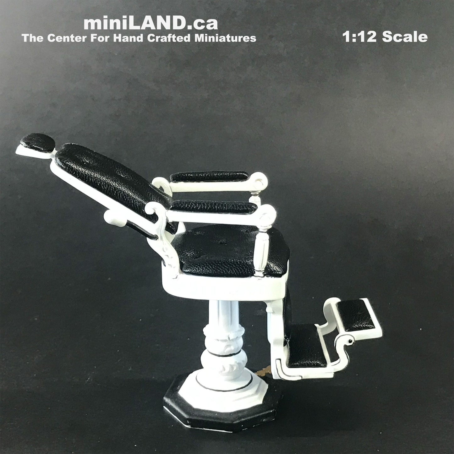 Dentist clinic dollhouse miniature 1:12 quality wood white chair barber and sink