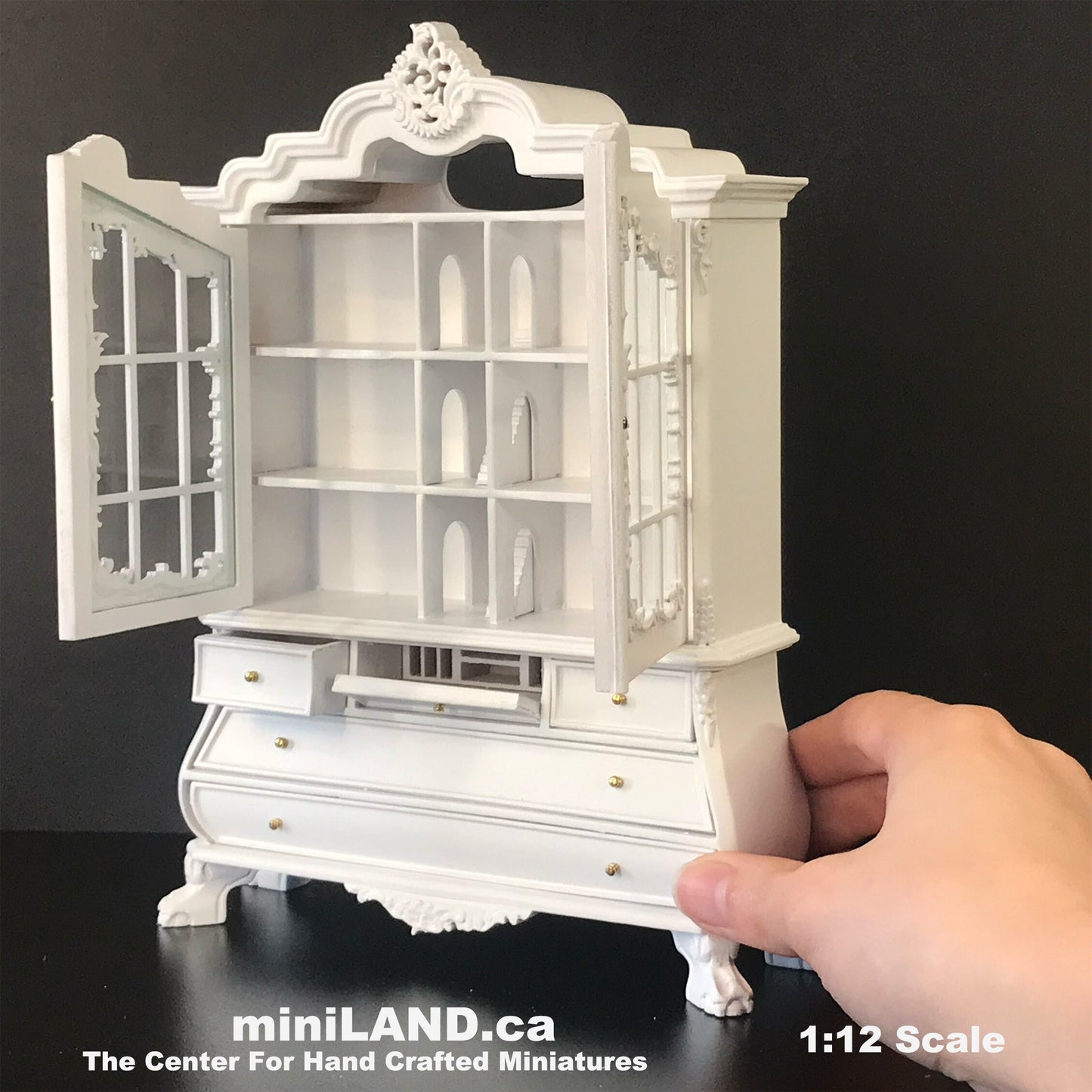 White Dutch baby 1:12 scale dollhouse for dollhouse Armoire MINIATURES 3895wh