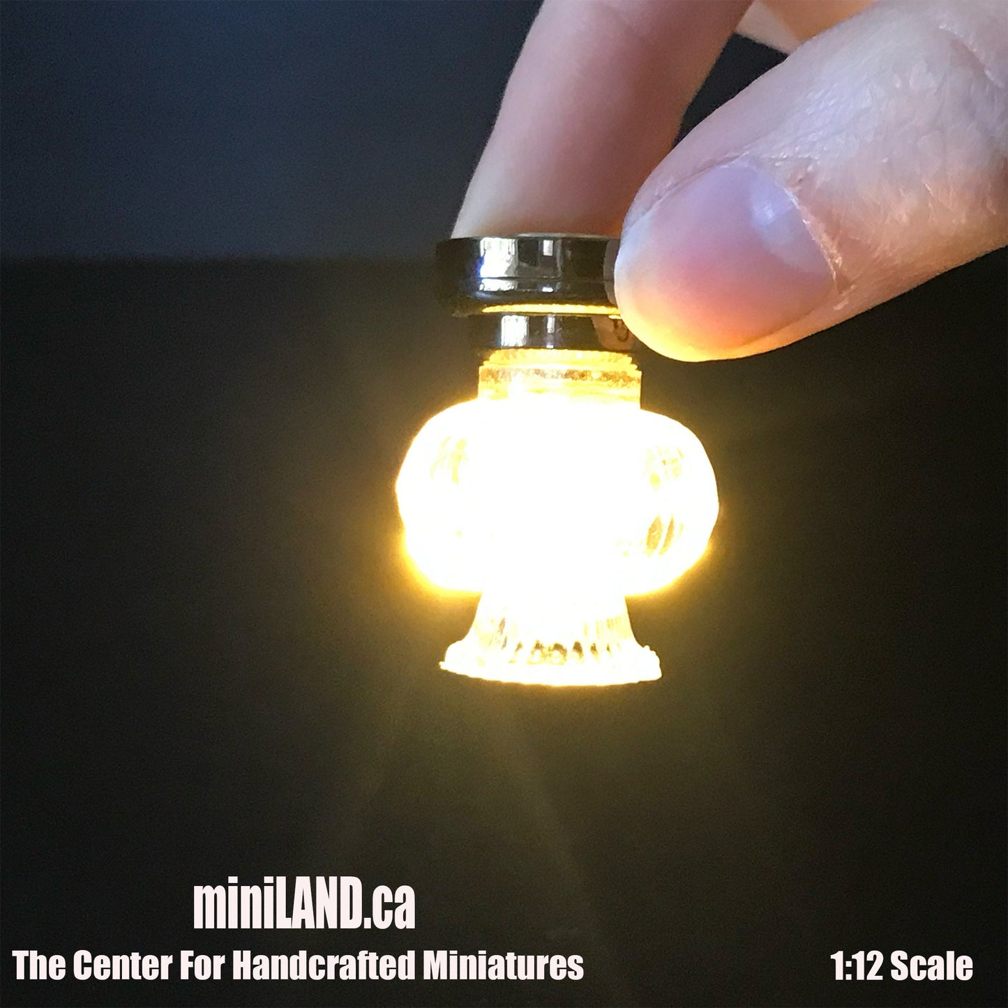 Fancy Shade Ceiling Lamp LED Super bright with On/off switch 1:12 dollhouse miniature 1"w x 1.25"H battery operated