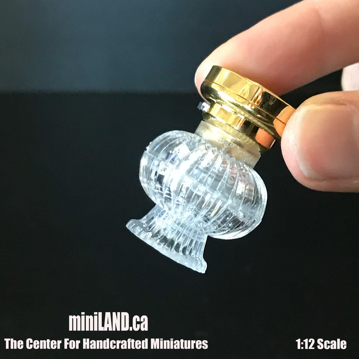 Fancy Shade Ceiling Lamp LED Super bright with On/off switch 1:12 dollhouse miniature 1"w x 1.25"H battery operated