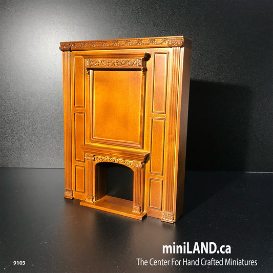 Cheminée MANOR, meuble miniature pour maison de poupée, panneau mural, boîte de rangement, 19 cm de large, échelle 1:12