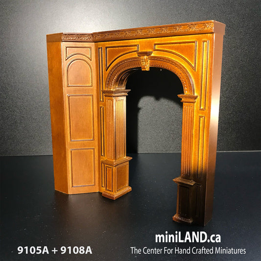 Connecteur 3 murs MANOR UNIT - 9105A-WN échelle 1:12 pour miniatures de maison de poupée