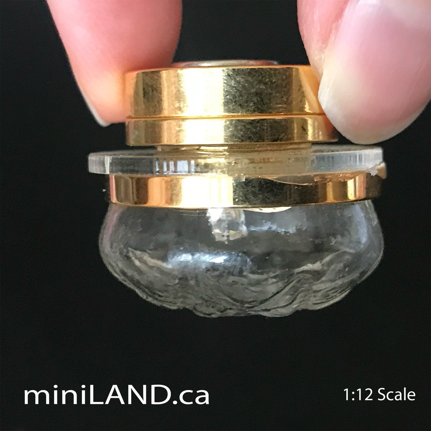 Brass ceiling lamp clear shade LED super bright light with on/off switch for 1:12 scale dollhouse miniatures