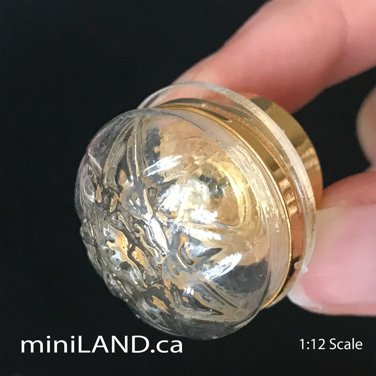 Brass ceiling lamp clear shade LED super bright light with on/off switch for 1:12 scale dollhouse miniatures