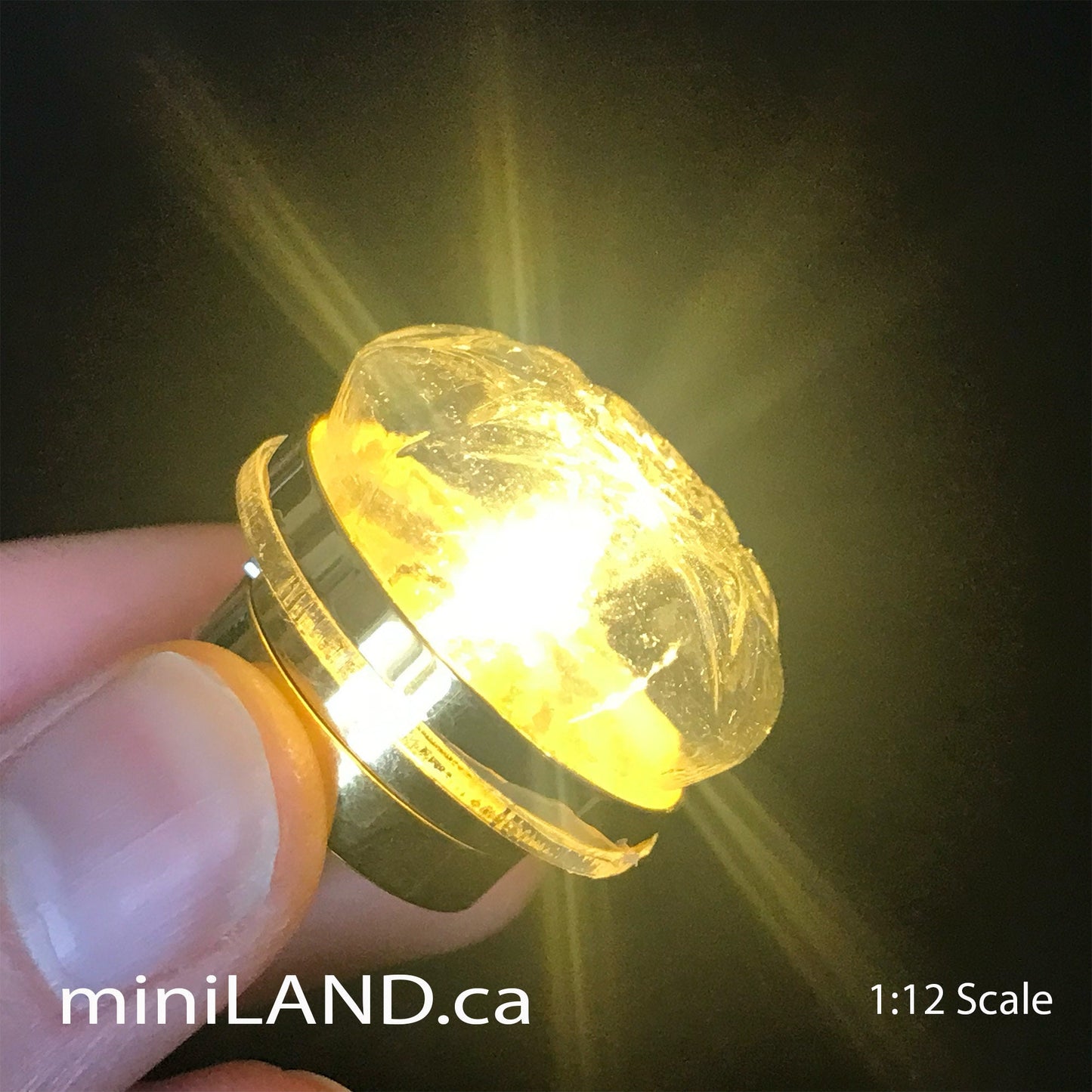 Brass ceiling lamp clear shade LED super bright light with on/off switch for 1:12 scale dollhouse miniatures
