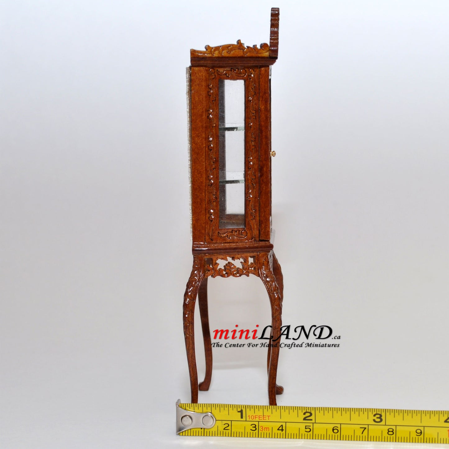 Fine Quality Etagere china display WN for Dollhouse miniature 1:12 scale handcrafted walnut