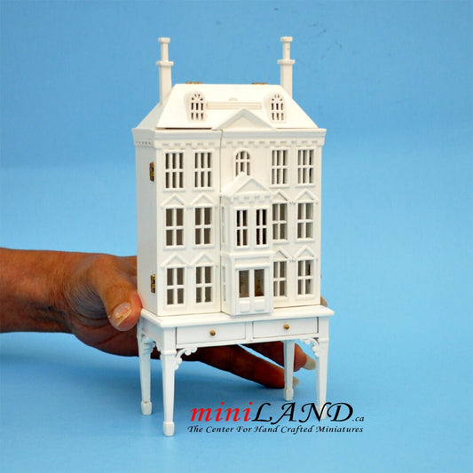 Maison de poupée victorienne pour maison de poupée avec table BLANC 1:144 maison miniature pour 1/12 pièces V4023 WH