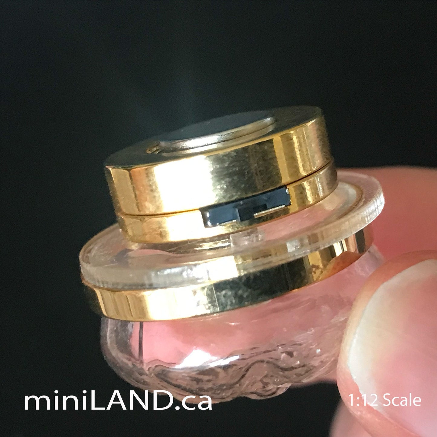 Brass ceiling lamp clear shade LED super bright light with on/off switch for 1:12 scale dollhouse miniatures