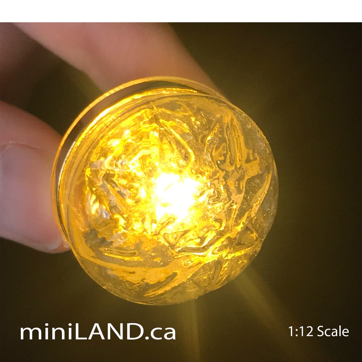 Brass ceiling lamp clear shade LED super bright light with on/off switch for 1:12 scale dollhouse miniatures