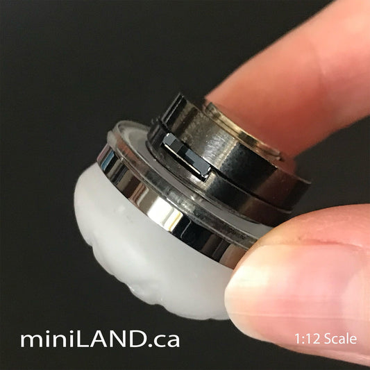 Gunmetal Black ceiling lamp frosted shade LED super bright light with on/off switch for 1:12 scale dollhouse miniatures