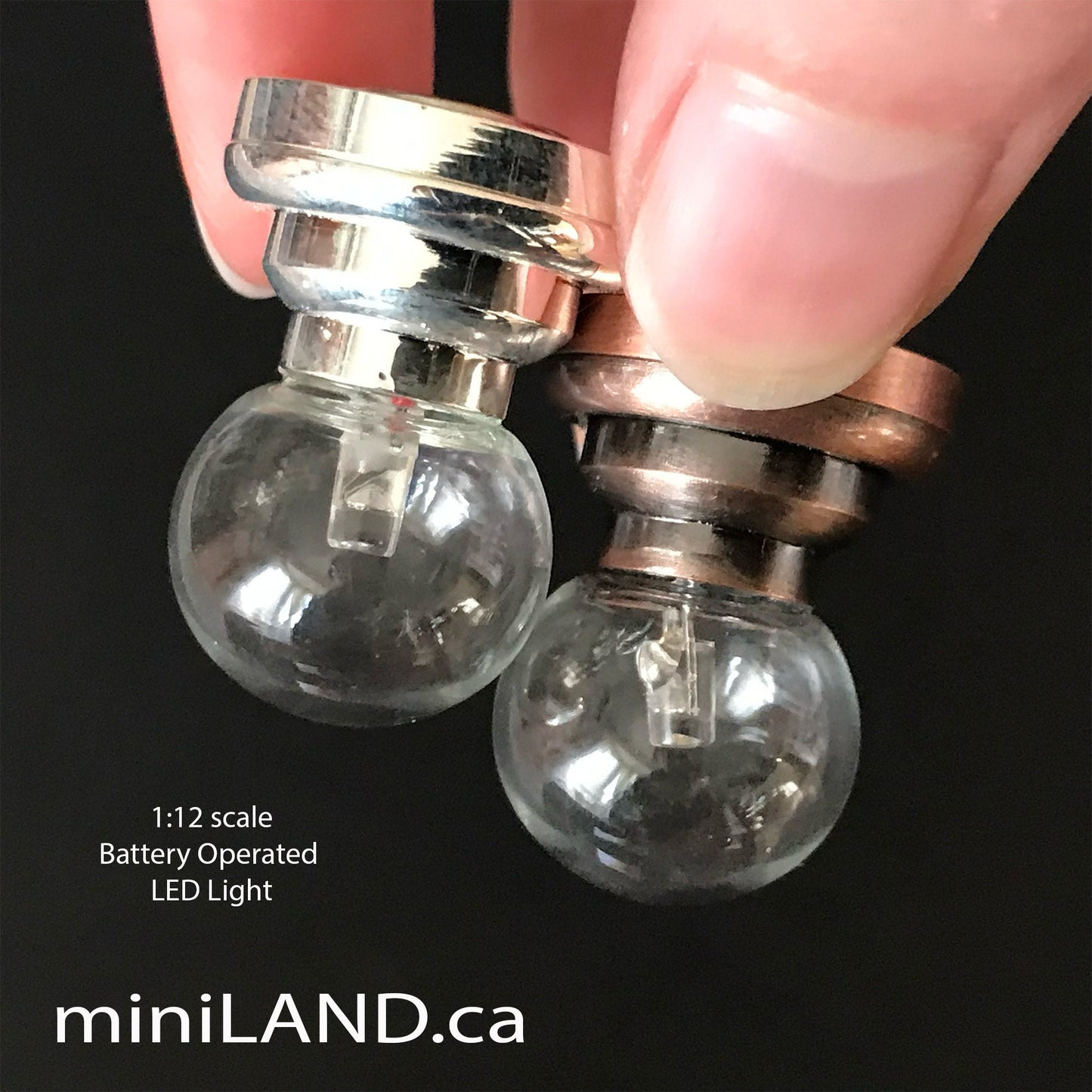 Plafonnier LED transparent à piles, lampe argentée/cuivre avec interrupteur marche/arrêt pour suspension de miniatures de maison de poupée à l'échelle 1:12