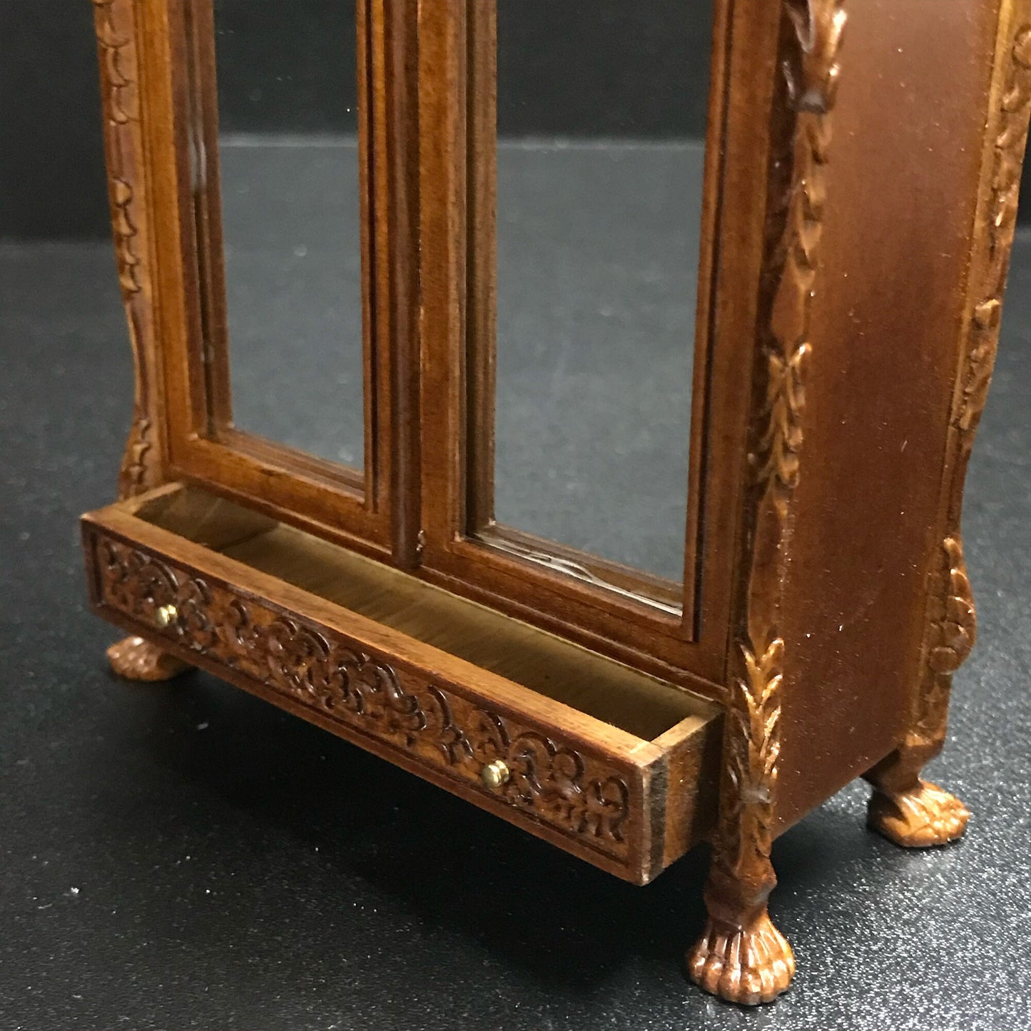 Victorian Quality WARDROBE for 1:12 Scale dollhouse miniature walnut wood bed room mirror 4142WN
