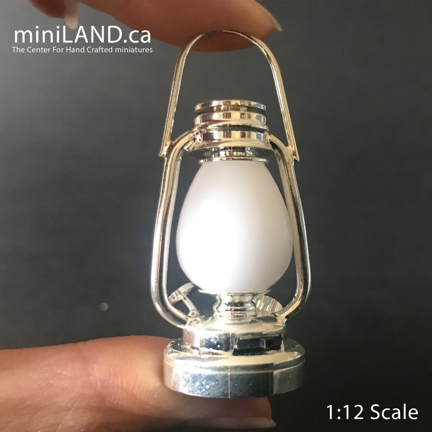 1/6 1:6 Lamp SILVER light Super Bright battery operated LED oil lamp Dollhouse miniature lantern