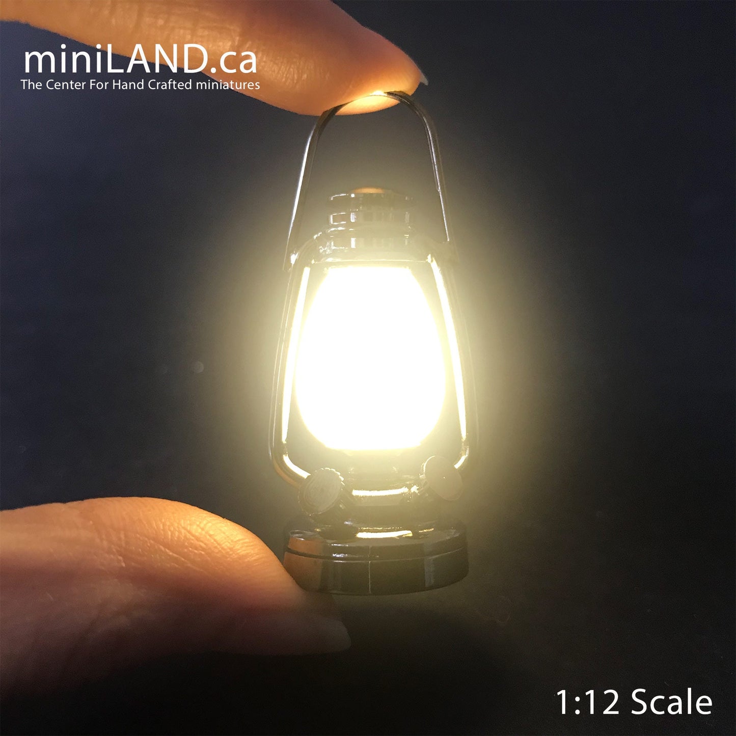 1/6 1:6 Lamp gunmetal BLACK light Super Bright battery operated LED oil lamp Dollhouse miniature lantern