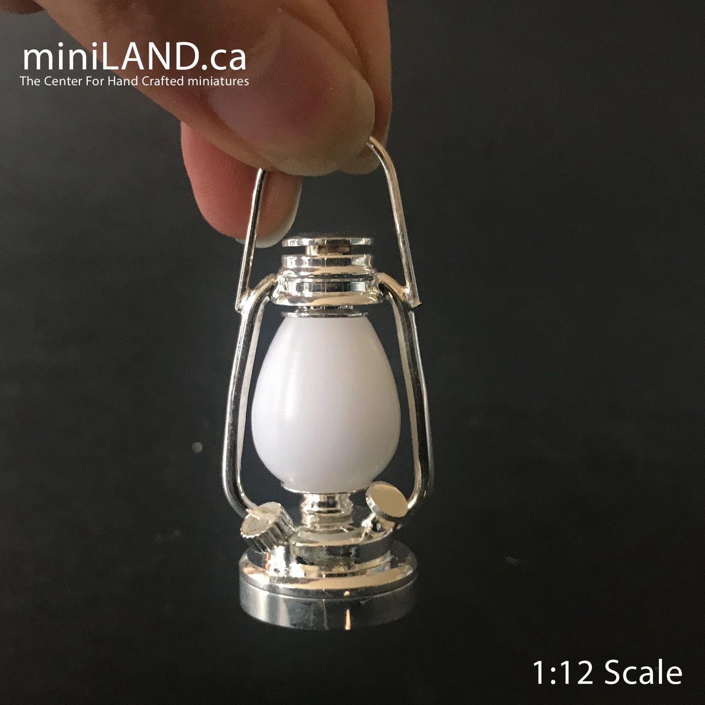 1/6 1:6 Lamp SILVER light Super Bright battery operated LED oil lamp Dollhouse miniature lantern