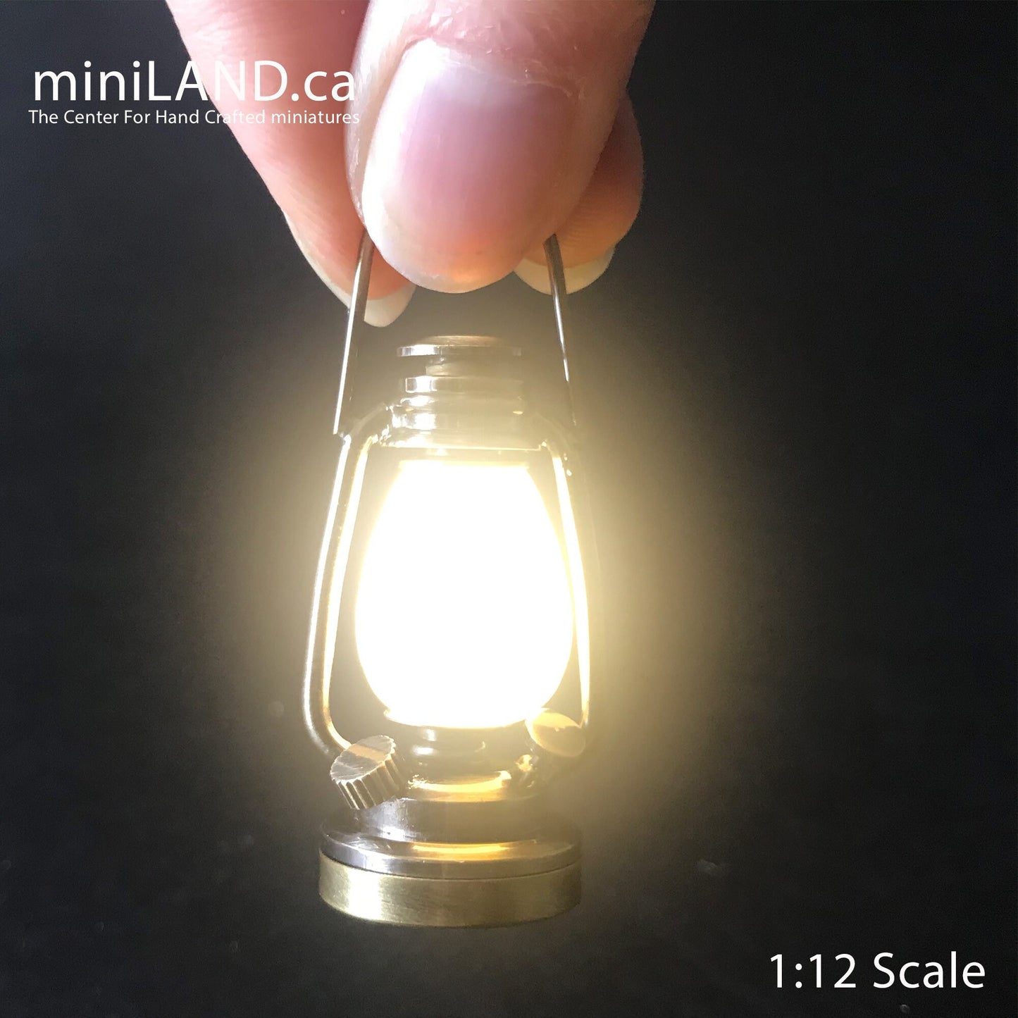 1/6 1:6 Lamp COPPER light Super Bright battery operated LED oil lamp Dollhouse miniature lantern