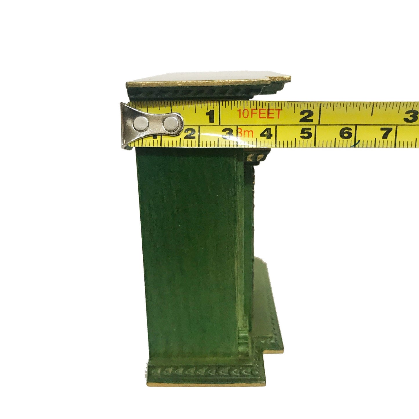 Cheminée victorienne de qualité supérieure pour maison de poupée miniature 1:12 VERT / or en bois artisanal Y9512GRG