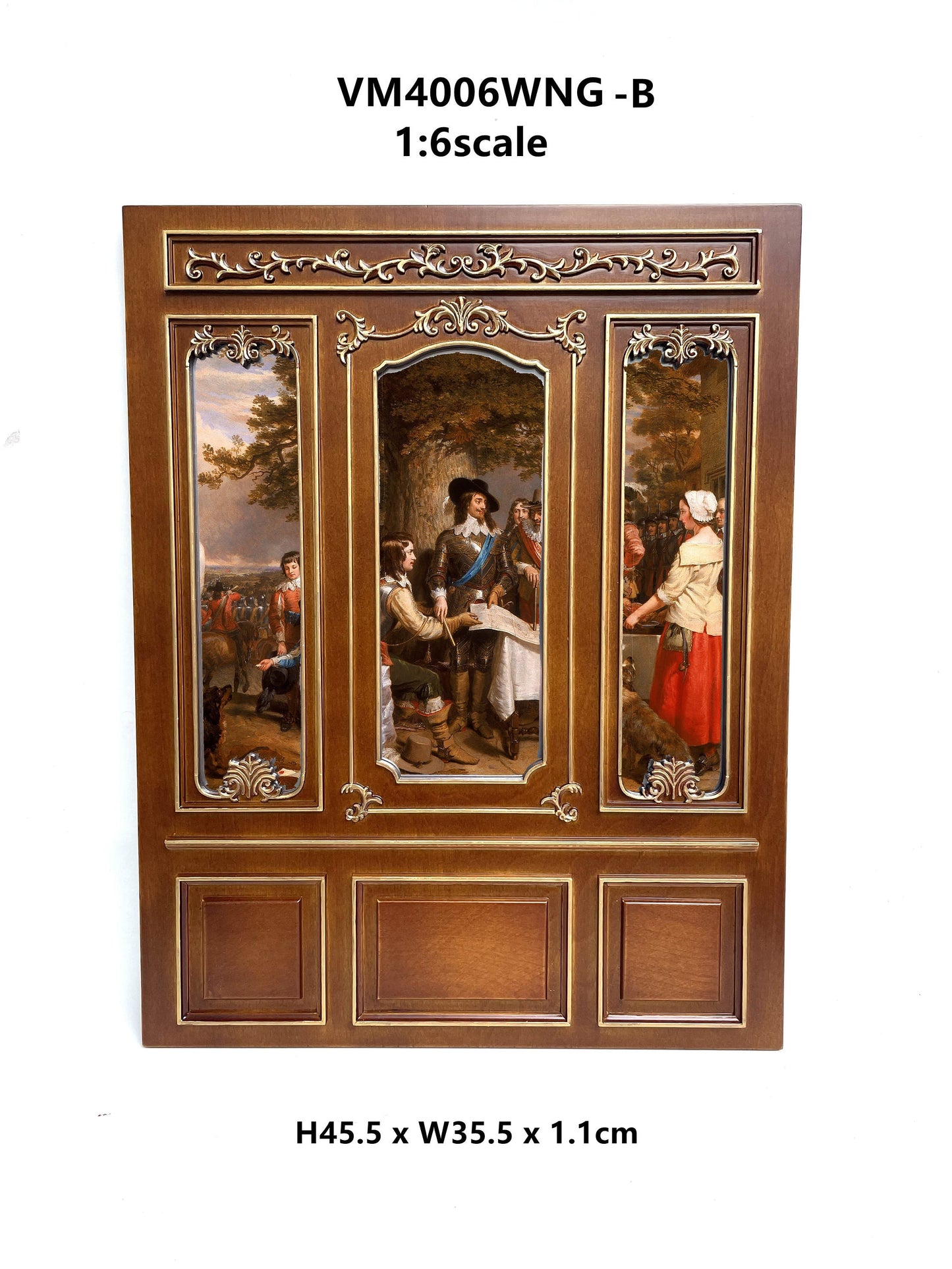 Wandpaneel im Maßstab 1:6 oder Hintergrund für Fotografien Puppen Sammler WALNUSS Royal Paneling Linie Handgefertigte Puppenhaus Miniatur