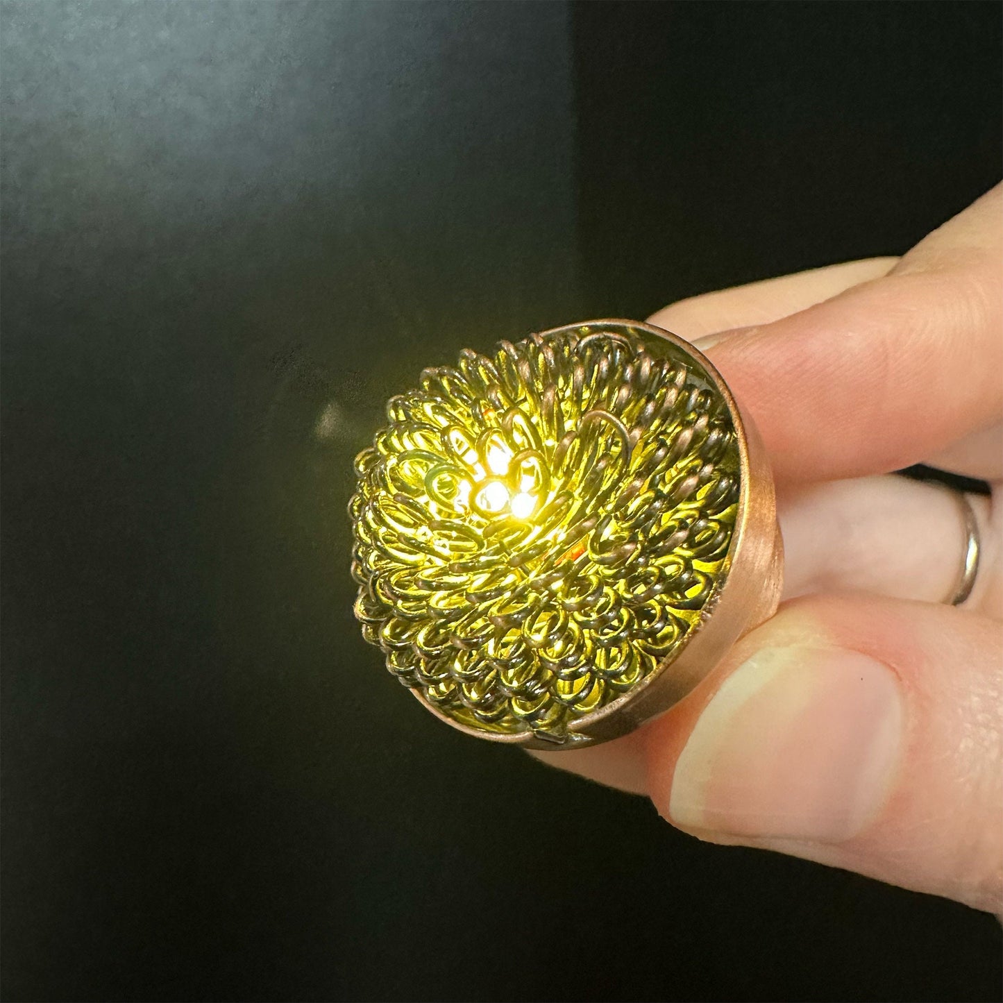 Ceiling lamp LED Super bright with On/off switch for dollhouse miniature 1:12 scale modern - silver or copper FA054008/9