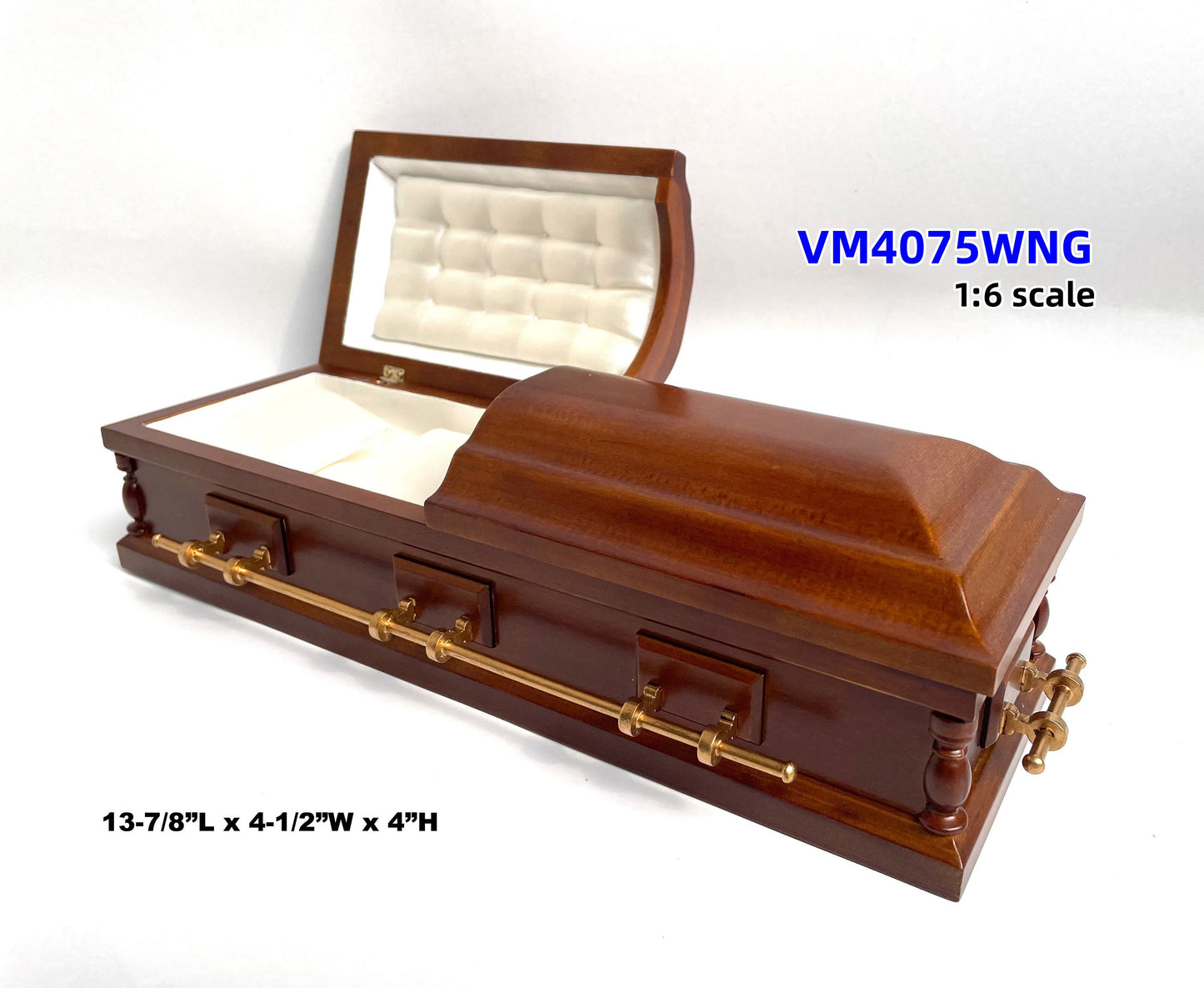 1:6 Scale Wooden miniature coffin casket WALNUT color for 1/6 dollhouse doll Funeral buried For fashion dolls