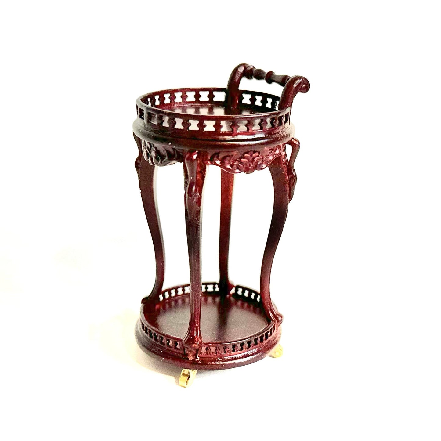Tea Trolley Cart Quality Liquor service walnut or mahogany for dollhouse miniature 1:12 handcrafted