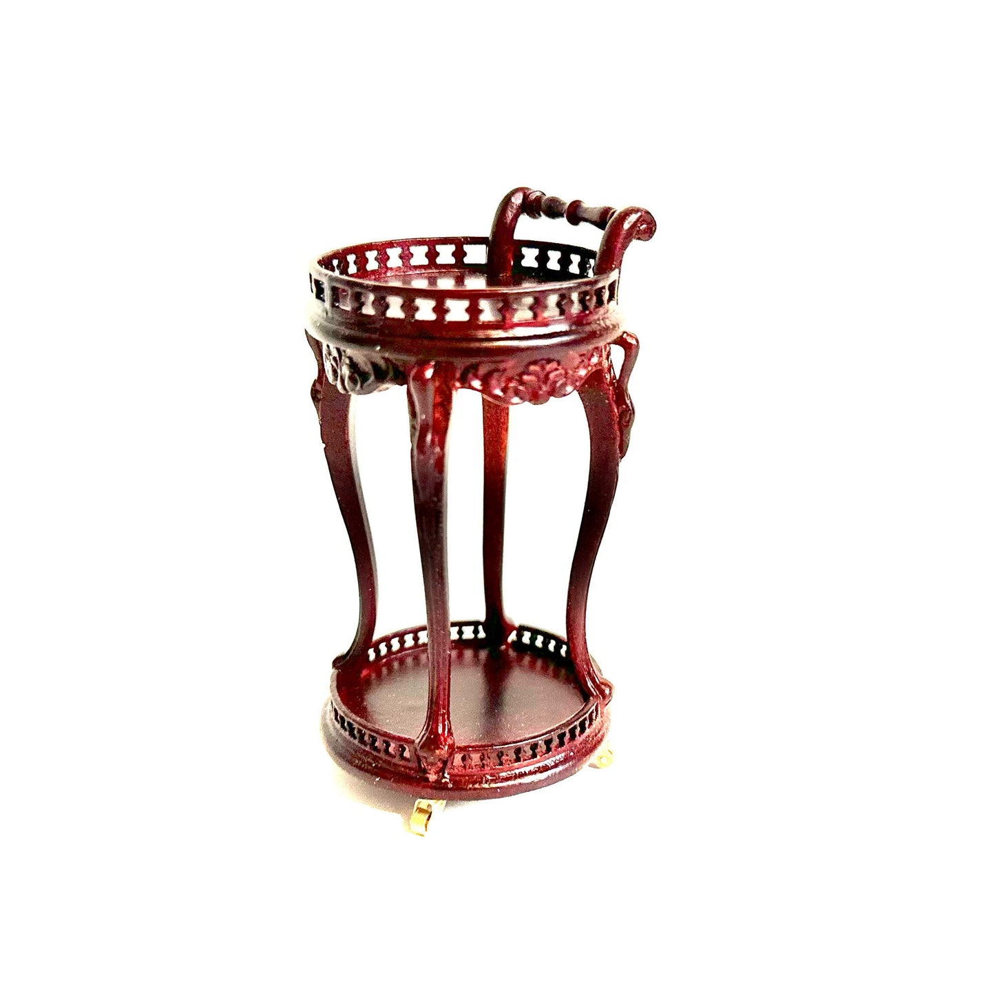 Tea Trolley Cart Quality Liquor service walnut or mahogany for dollhouse miniature 1:12 handcrafted