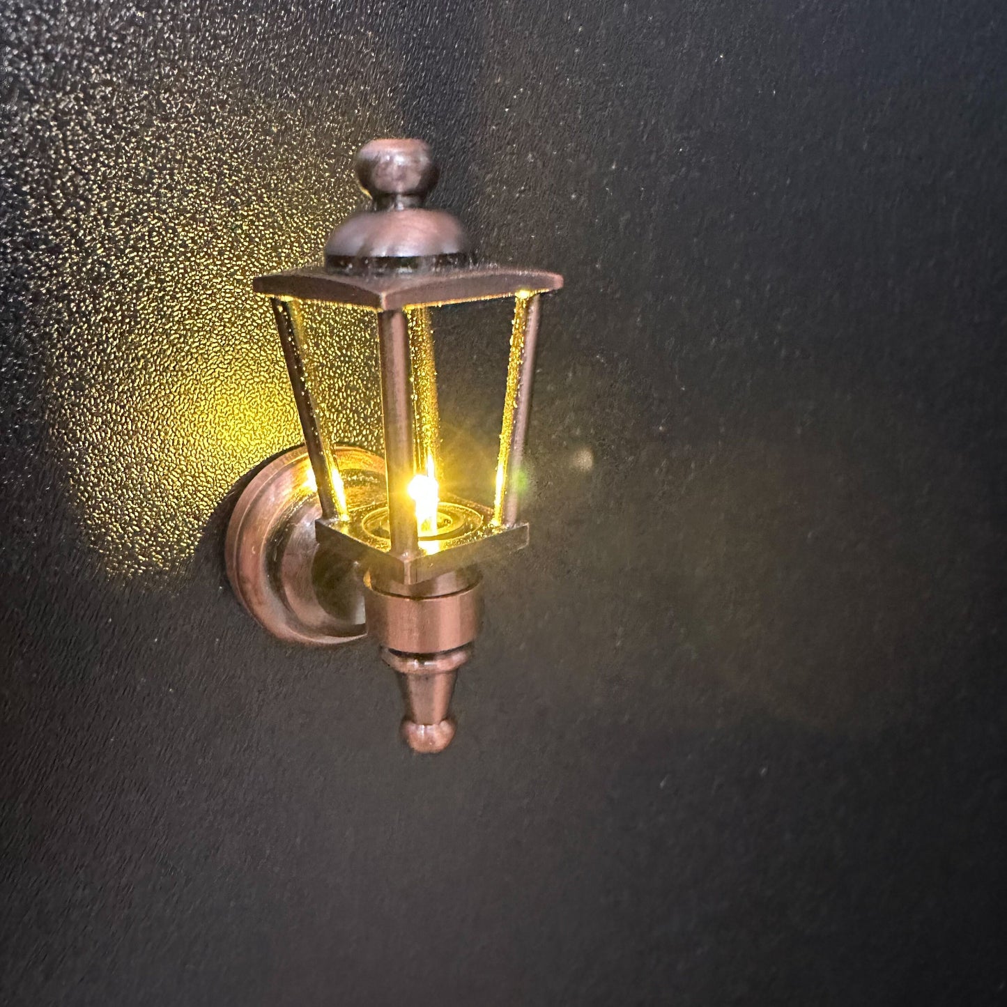 Copper modern Carriage Lamp Sconce Super bright LED light with On/off switch for 1:12 dollhouse miniature FA052022