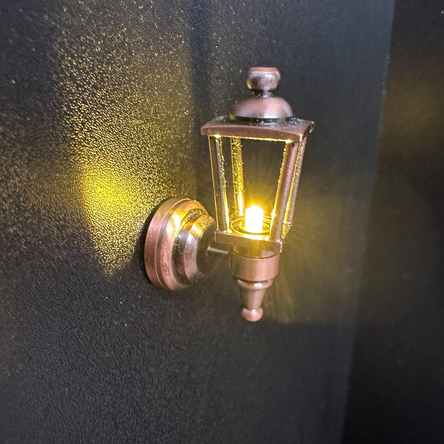 Copper modern Carriage Lamp Sconce Super bright LED light with On/off switch for 1:12 dollhouse miniature FA052022