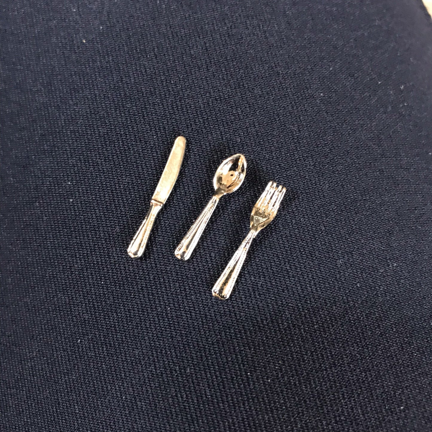Mini set of cutlery fork knife spoon for a kitchen 1:12 Scale dollhouse miniature handmade food table setting loose