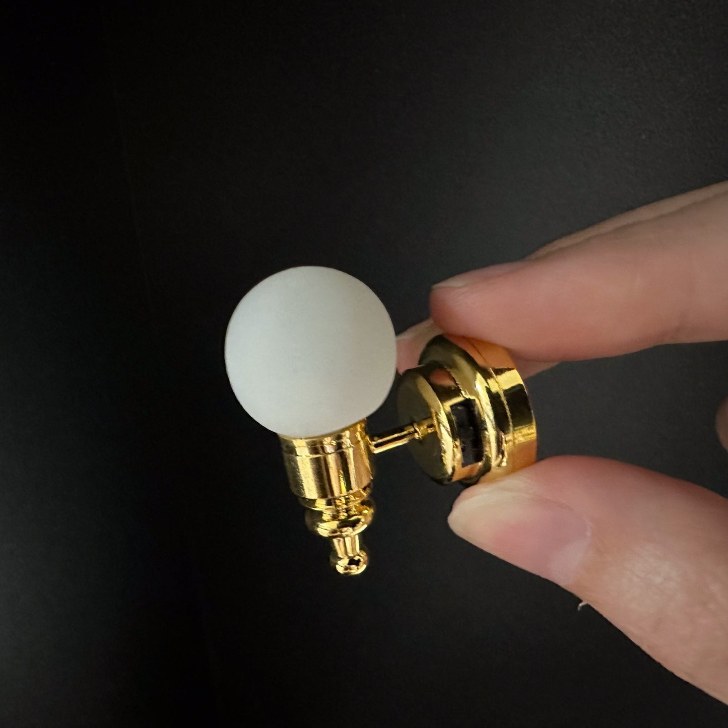 White frosted Globe bulb Wall Sconce LED Super bright with On/off switch for dollhouse miniature 1:12 replaceable battery