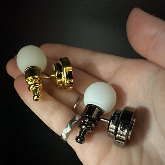 White frosted Globe bulb Wall Sconce LED Super bright with On/off switch for dollhouse miniature 1:12 replaceable battery