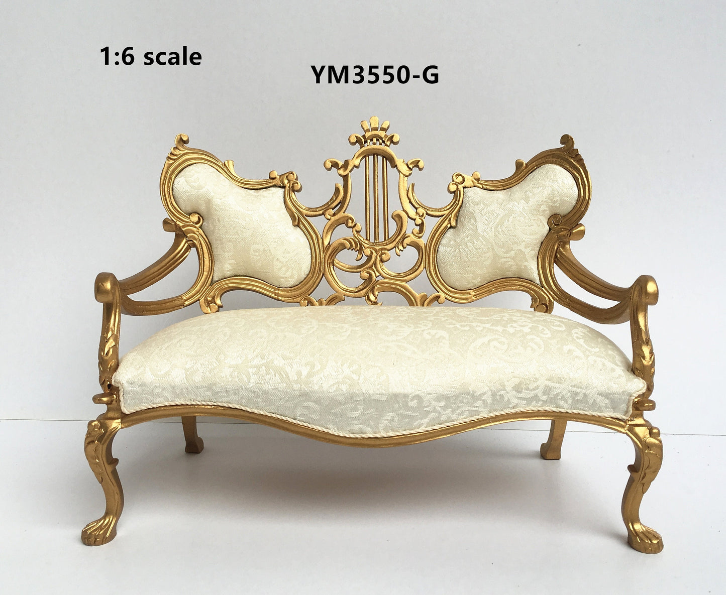 1:6 scale Top Quality sofa Gold for dollhouse miniature For fashion dolls handcrafted