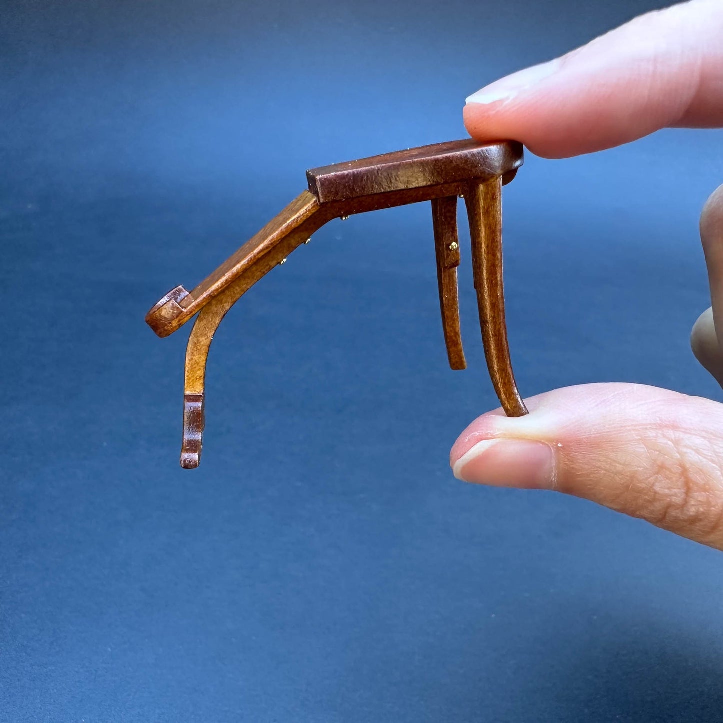 Thonet bentwood Miniature 1:12 scale Circa 1925 Walnut Salesman Sizing Fitting Stool Bench Foot Rest chair for dollhouse shoe shoes feet try