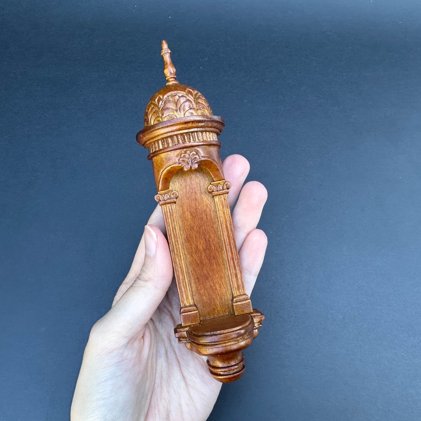 Large Wall niche for dollhouse miniatures 1:12 to 1/6 scales, walnut wall panel wood handcrafted