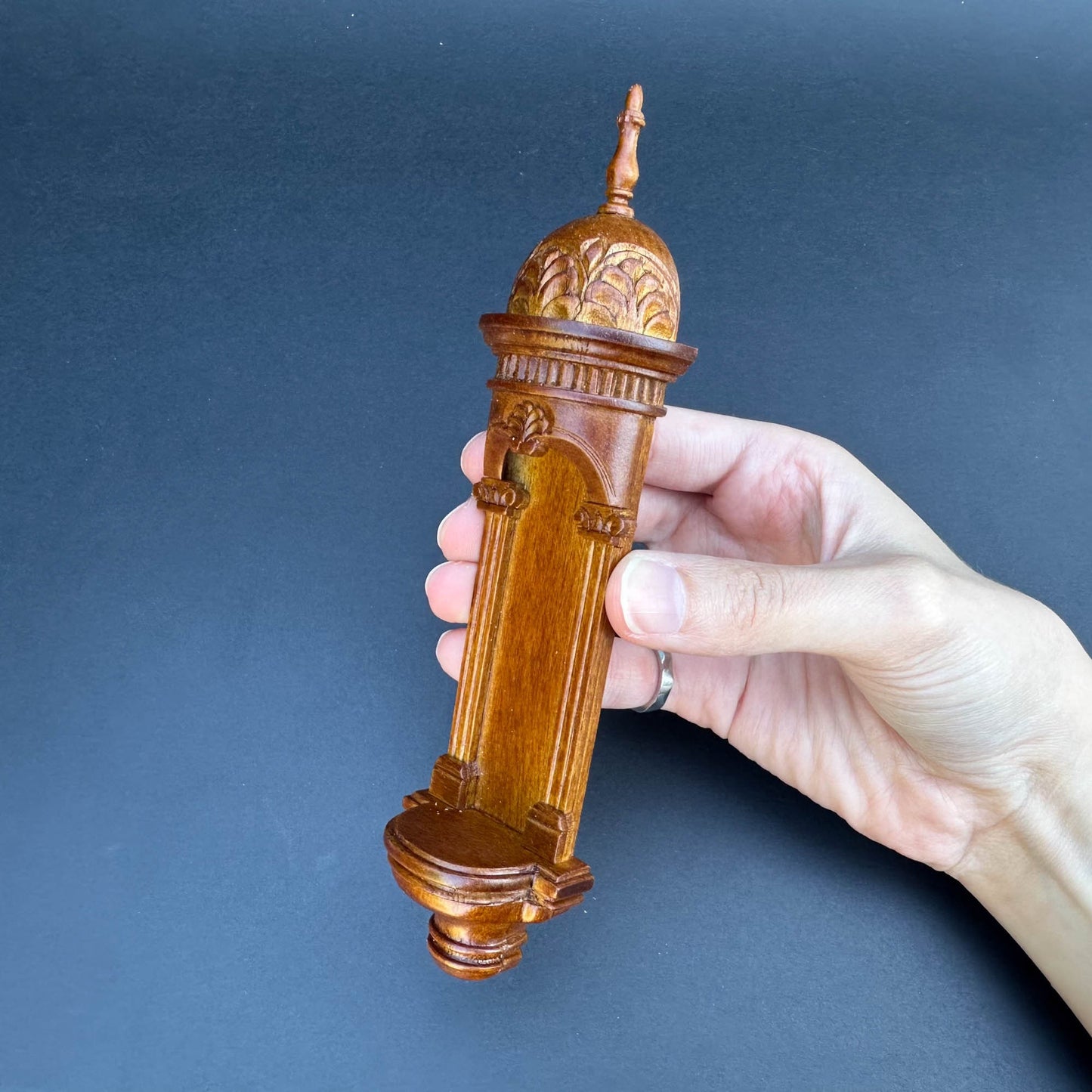 Large Wall niche for dollhouse miniatures 1:12 to 1/6 scales, walnut wall panel wood handcrafted
