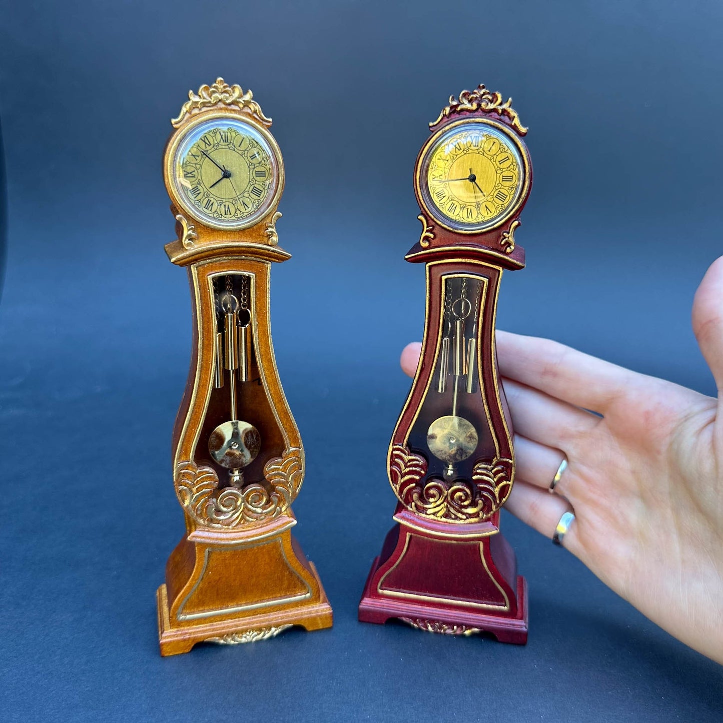 Working Dollhouse Miniature Grandfather Clock handcrafted 1:12 scale