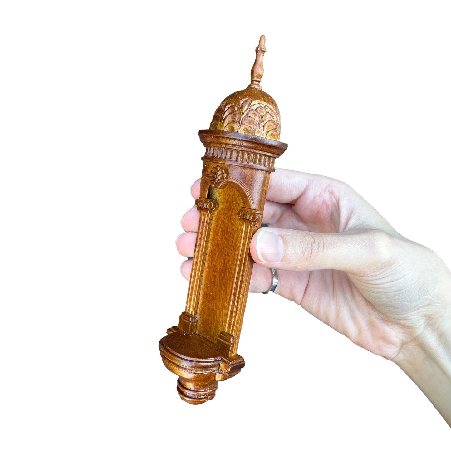 Large Wall niche for dollhouse miniatures 1:12 to 1/6 scales, walnut wall panel wood handcrafted