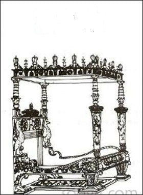 Crispin de Passe WALNUT Renaissance Four-Poster canopy Bed style 1:12 dollhouse miniature Handcrafted