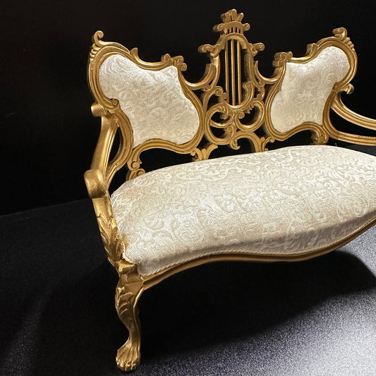 1:6 scale Top Quality sofa Gold  for dollhouse miniature For fashion dolls handcrafted