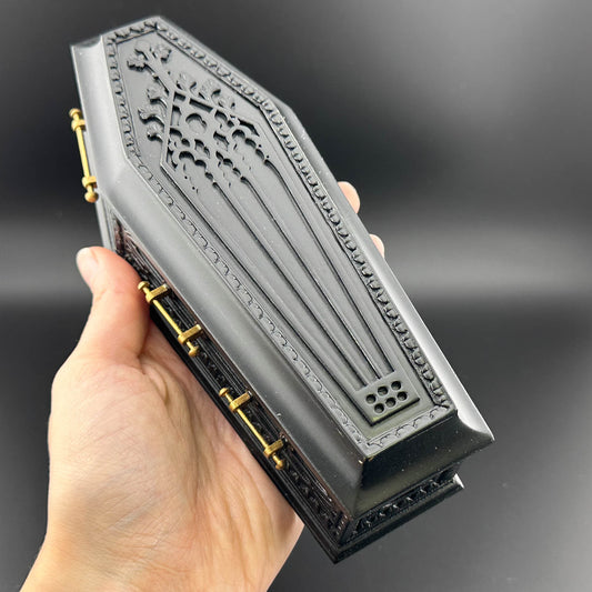 Cercueil noir en bois, miniature pour maison de poupée à l'échelle 1:12, convient aux funérailles des poupées Heidi Ott