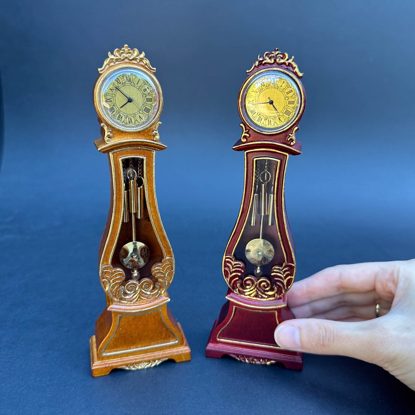 Working Dollhouse Miniature Grandfather Clock handcrafted 1:12 scale