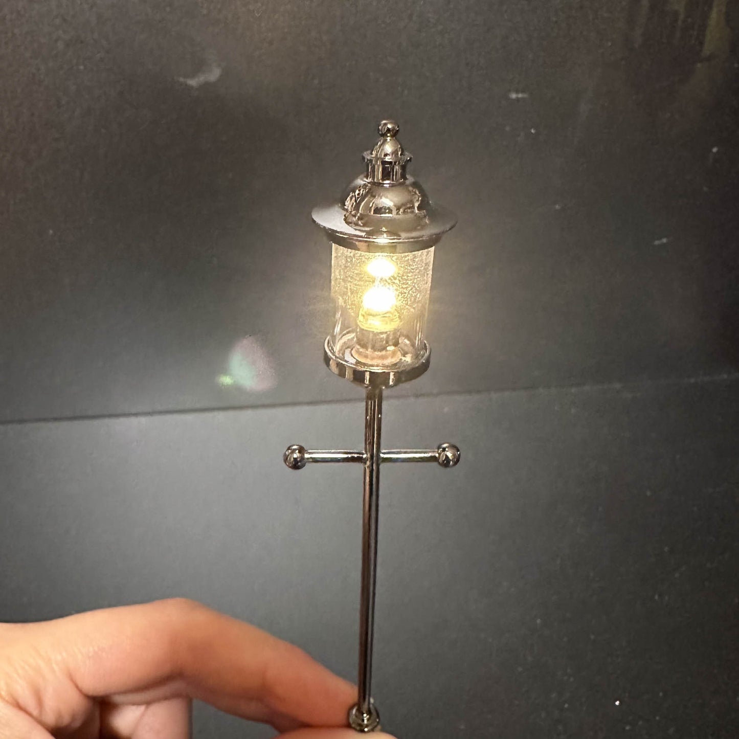 8" gas street garden lamp light LED super bright with on/off switch for dollhouse miniature 1:12 scale FA053030-1LB